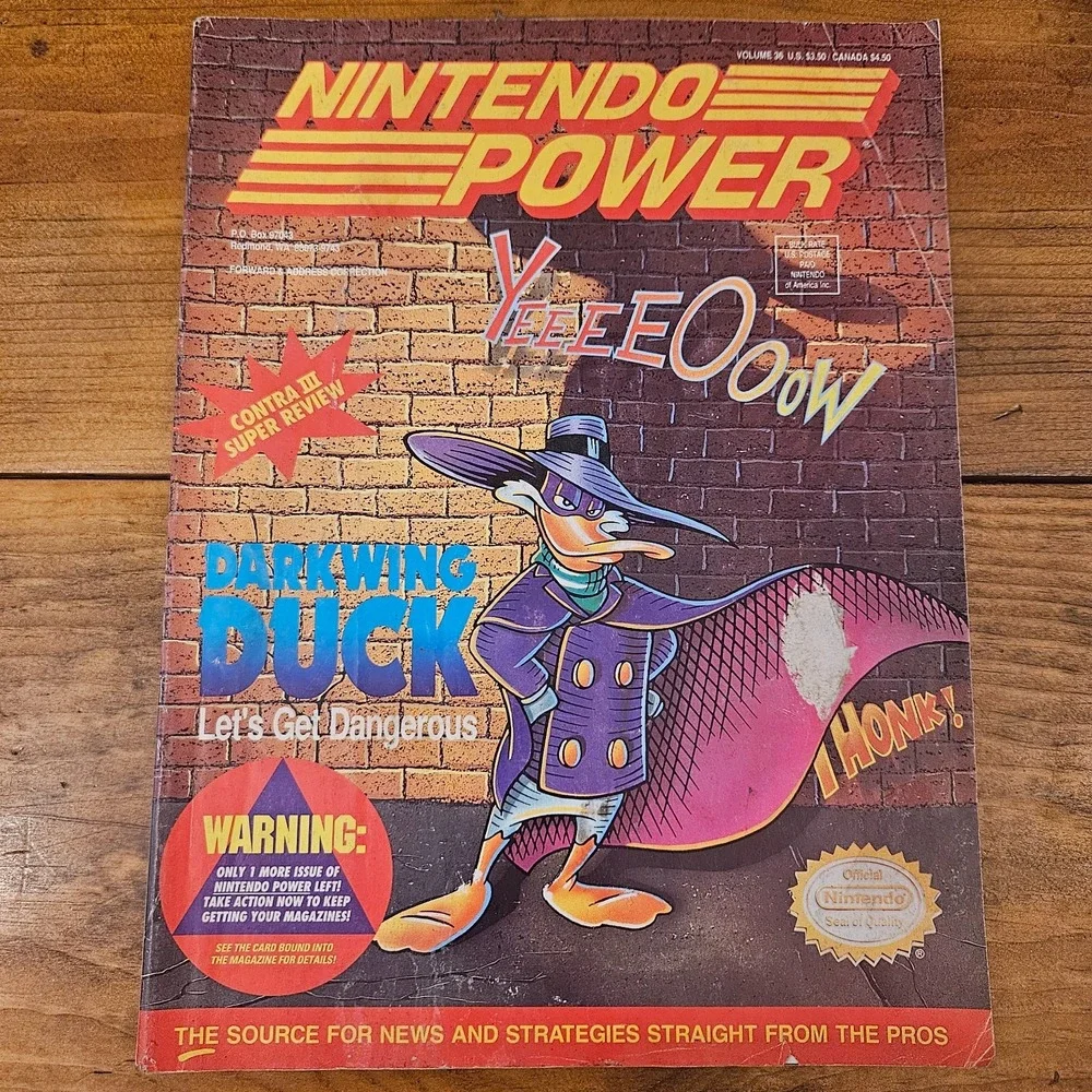 Vintage Nintendo Power Vol 36 May 1992 Darkwing Duck Contra III NES Game Boy